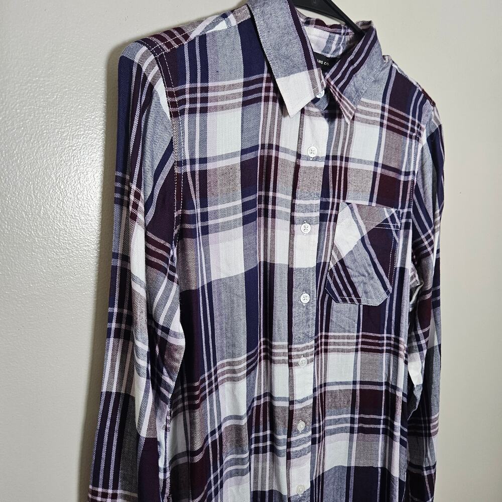 Silver Jeans Plaid Lightweight Button Down Tunic … - image 6
